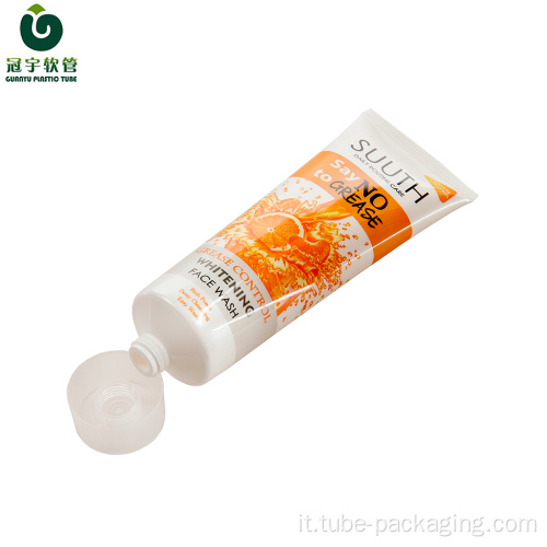 Tubo in plastica cosmetica da 100ml per confezione trasparente